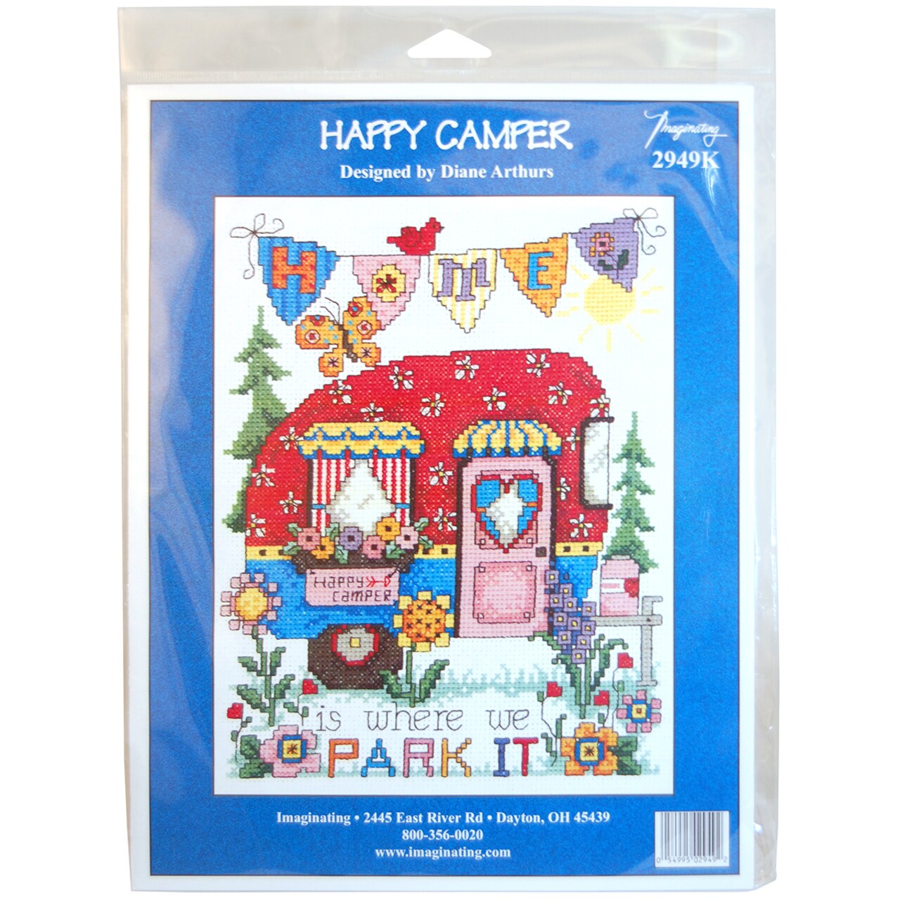 Imaginating Counted Cross Stitch Kit 6.75"X8.75"-Happy Camper